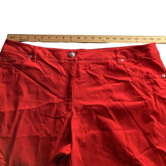 Zac & Rachel Womens Tapered Leg Ankle Pants Red 5 Pocket Design Plus Size 20W - Picture 9 of 16